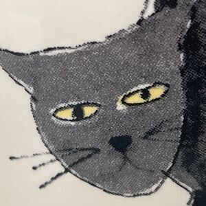 Rae Dunn Scaredy Cat Mug White w/ Black Cat 16 oz Cup EUC Halloween